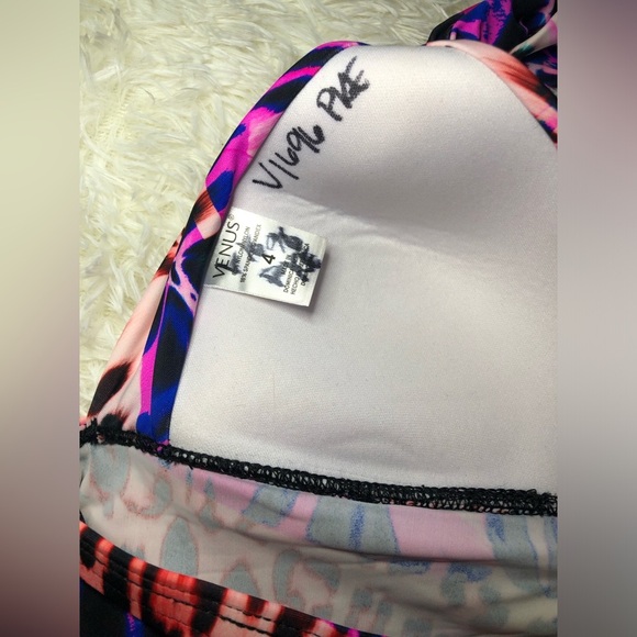 VENUS Hot Pink and Black Animal print Bikini a Tankini Swimwear size 4 NWOT - Picture 12 of 16